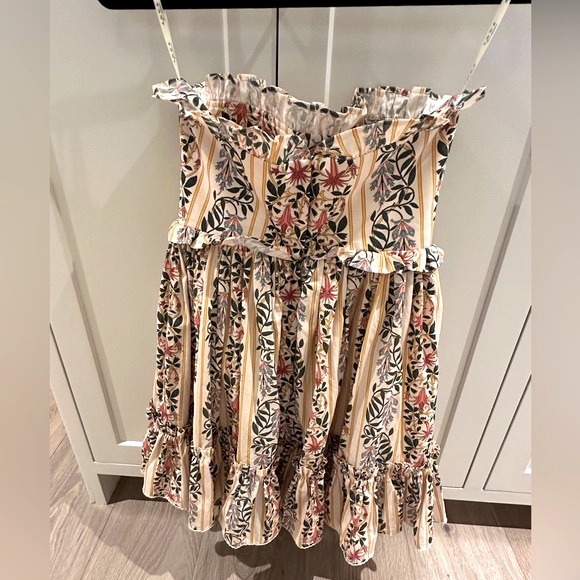 NWT Agua by Agua Bendita Rosa strapless ruffle mini dress - Picture 4 of 14